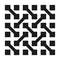 Poster - Black white arrows. Direction pointer pattern. Vector navigation symbols. Geometric movement design.