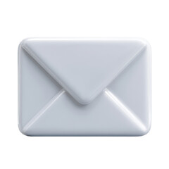 Poster - A 3D Rendering of a White Envelope Email Icon Featuring a Clean Transparent PNG Background with a Subtle Color Palette