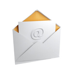 Poster - A Three Dimensional Transparent PNG Icon of a Clean Open Email Envelope and Inbox with Color