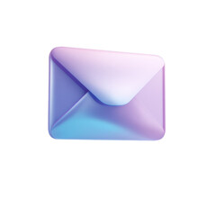 Poster - A Clean 3D Transparent PNG of an Email Envelope Inbox Icon with Beautiful Colors and Modern Design Aesthetics
