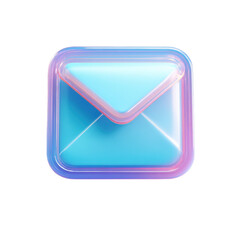 Poster - A Blue Transparent Envelope 3D Icon Design Suitable for Email Inbox Presentation and Color Inbox Presentation Illustration