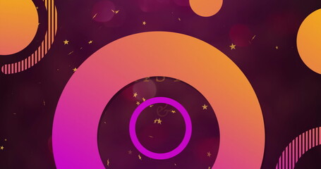 Poster - Pulsating gradient ring hovering over canvas, with magenta ring outlines and glowing star specks