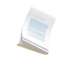 Poster - A Clean and Modern 3D Rendering of a White Document Icon Set Against Transparent Background on Paper