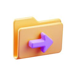 Poster - A Simple 3D Transparent PNG Icon of a Folder with an Arrow for File Transfer Process Depiction