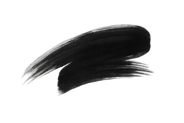 Poster - Two dynamic black brushstrokes create an abstract shape, perfect for adding a touch of artistic grunge to designs with its transparent background