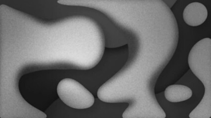 Poster - Displaying overlapping organic grayscale blobs maintaining layered pattern on screen, showing depth