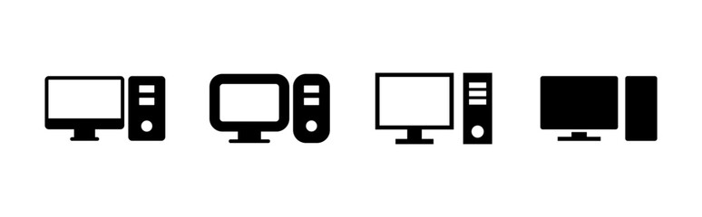 Aufkleber - Computer icon set. computer monitor icon vector.