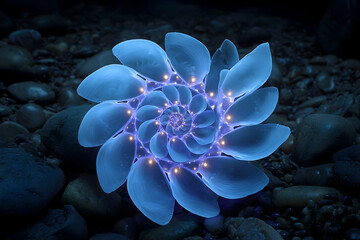 Poster - Intricate spiral design with glowing points.