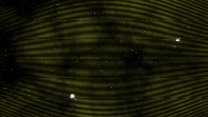 Wall Mural - star starting blue beams converging into circle turning crosshair over nebula, copy space