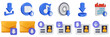 © Rizki Ahmad Fauzi - 3d download data file document information online internet down arrow icon set bundle illuatration