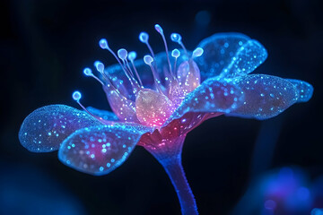 Poster - Close-up view of a glowing, translucent flower.