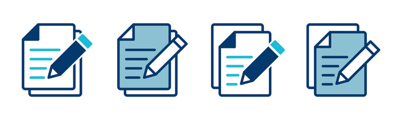 Poster - Note icon vector isolated on white background. Taking note icon vector. Edit line icon. Document write. Content writing