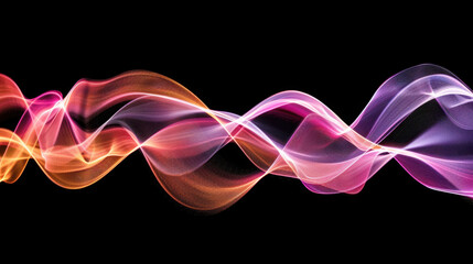Poster - futuristic neon lines flow in elegant swirl, creating mesmerizing visual effect against dark backgro
