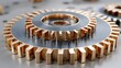 © BOJOShop - Precision Gold and Gray Gears  Engineering  Technology  Industry  Mechanism