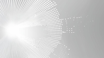 Poster - abstract white dots expanding from center with radiant light creating dynamic visual effect on soft 