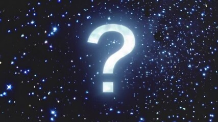 Wall Mural - a large white question mark is in the middle of a starry sky