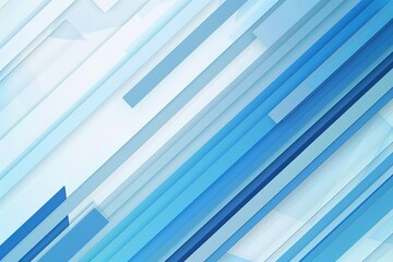 Poster - Abstract arrangement of diagonal blue and white stripes creating a modern graphic design