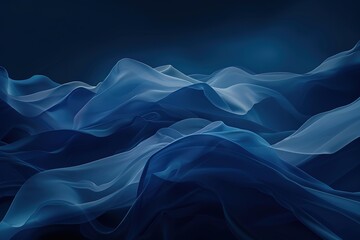 Poster - Abstract flowing waves in shades of blue create a sense of depth and movement