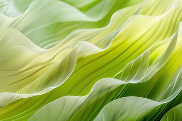 Poster - Abstract green waves flow with an organic light and airy feel Modern design