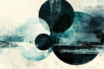 Poster - Circular Abstract: Overlapping circles create depth and texture in a unique artwork