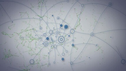 Poster - Single blue point appearing triggers abstract network forming and expanding showing network growth