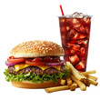 © Ahsan - Delicious burger with fries and cola drink tasty fast food meal isolated on transparent background, png