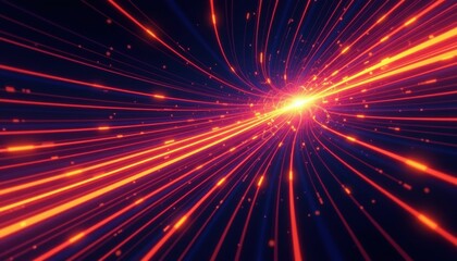 Poster - Abstract light streaks flowing through space, creating a dynamic sense of movement and connectivity