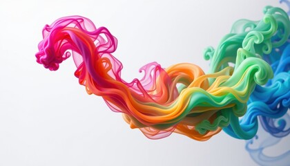 Poster - Rainbow-colored swirls of paint, dynamic and vibrant, creating an abstract masterpiece