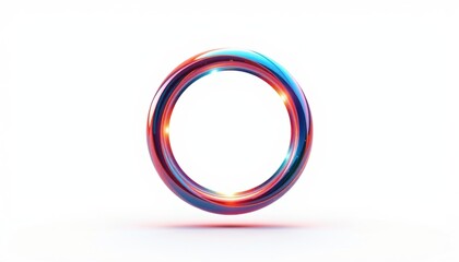 Poster - Abstract red and blue circle with glowing light effect