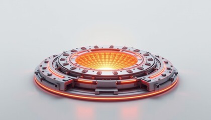 Poster - Futuristic design, a technological wonder, with its vibrant orange glow