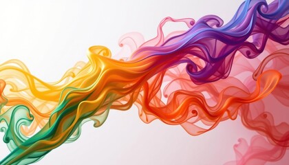 Poster - A colorful flowing smoke. It embodies a sense of fluidity and artistic expression, with a gradient of hues