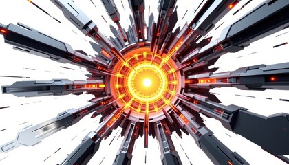 Poster - A high-tech illustration of energy or a core or an explosion