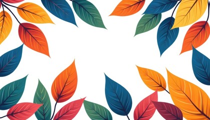 Poster - Colorful leaves arranged artistically, creating a vibrant background
