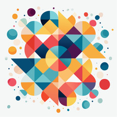 Poster - Abstract geometric illustration featuring colorful shapes and a vibrant artistic composition.