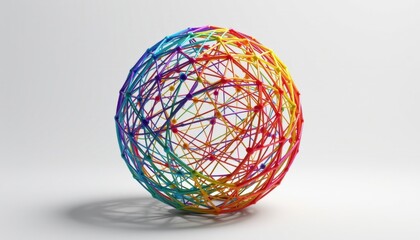 Poster - Colorful threads forming a sphere, symbolizing connection and network.  The threads are vibrant and diverse, creating a visually striking image.