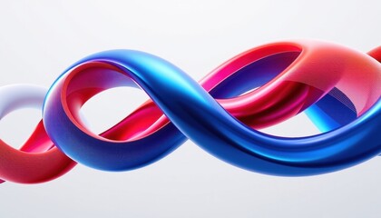 Poster - Abstract vibrant ribbons twisting in a seamless, eye-catching loop