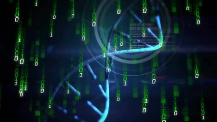 Poster - Code cascading helix rotating HUD rings forming ID text fading highlighting identity motif