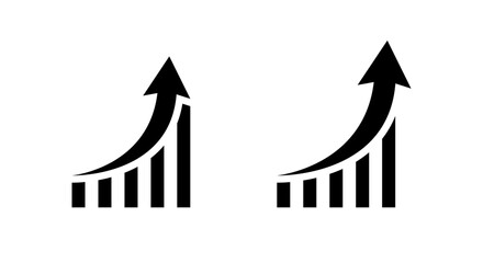 Poster - Bar graph growth icon in trendy style. Revenue increase chart sign symbol