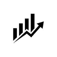 Poster - Business growth bar chart icon. Success graph sign. Financial improvement diagram symbol