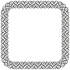 Leinwandbilder - Square border icon. Ornamental frame symbol. Decorative corner vector. Loop lace motif.
