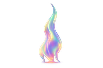 Poster - Vibrant holographic flame flickering, transparent background showcasing magical, fantasy-inspired abstract visual element with dynamic light effect