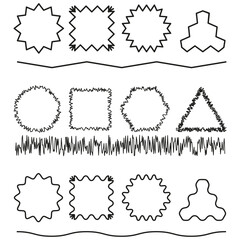 Leinwandbilder - Geometric shapes collection. Decorative frame elements. Abstract pattern forms. Vector border designs.