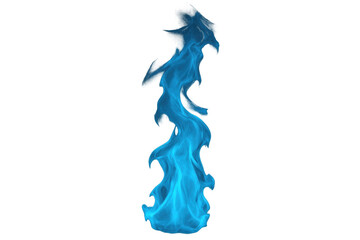 Poster - Blue flames flickering against transparent backdrop, ideal for visual effects and motion design graphics