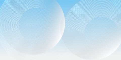 Wall Mural - Abstract minimalist banner background, pastel colorful, blue and white gradations. Circle effect style geometric simple art