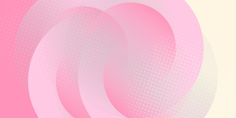 Wall Mural - Abstract pastel colorful pink and yellow gradations. Circle effect style geometric abstract background simple