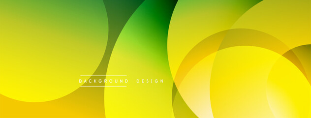 Poster - Abstract yellow, green gradients. Overlapping shapes create dynamic visual effect. Modern design suitable for backgrounds, banners.
