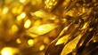 © Bekode - Golden kelp leaves close-up, glistening with light.