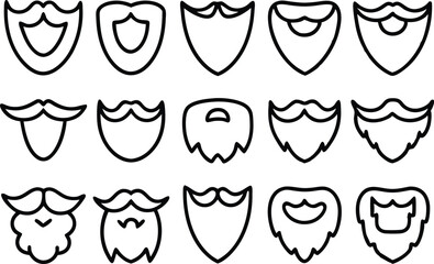 Leinwandbilder - Leprechaun beard icon set for st patricks day celebration isolated on transparent background