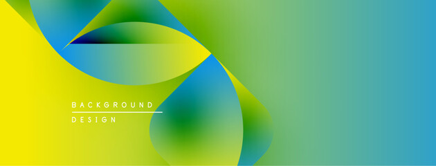 Poster - Abstract vibrant gradients blend. Yellow, green, blue hues create flowing shapes, modern design element. Text reads background design.