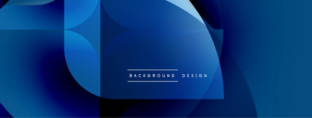 Poster - Abstract blue shapes overlap, creating dynamic composition. Gradient shades suggest depth, modern aesthetic. Text reads background design.